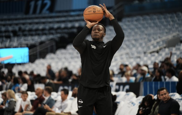 © Carson Lawhorn | Sports Club Florida - Terry Rozier taking Practice shots at Miami vs Orlando Season Opener Oct 2025